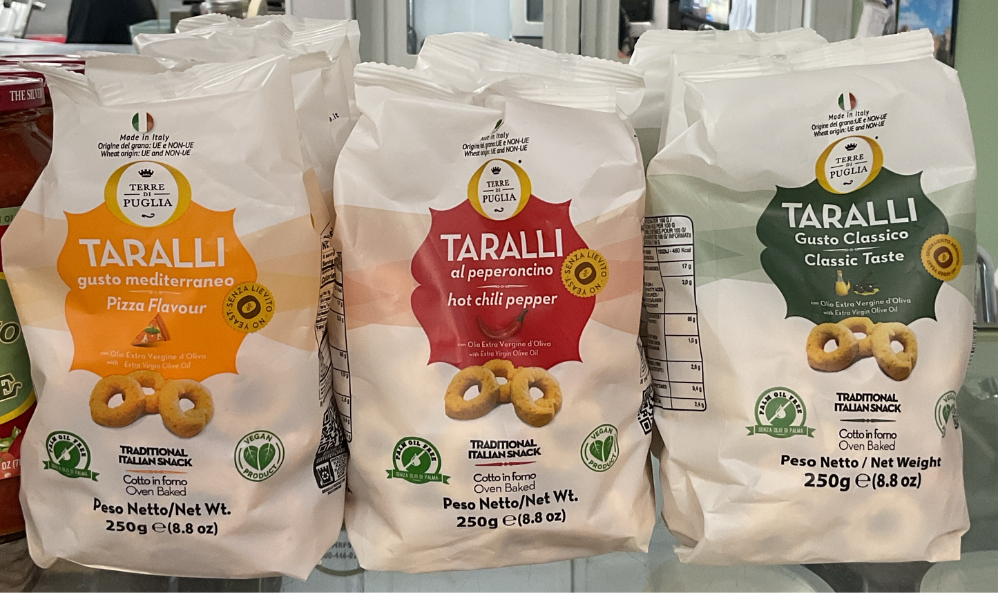 Taralli gusto mediteranneo flavored wheat snacks